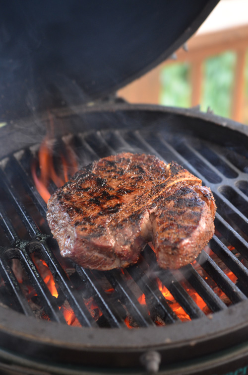 Reverse Seared Porterhouse Steak with Skillet Potatoes Au Gratin