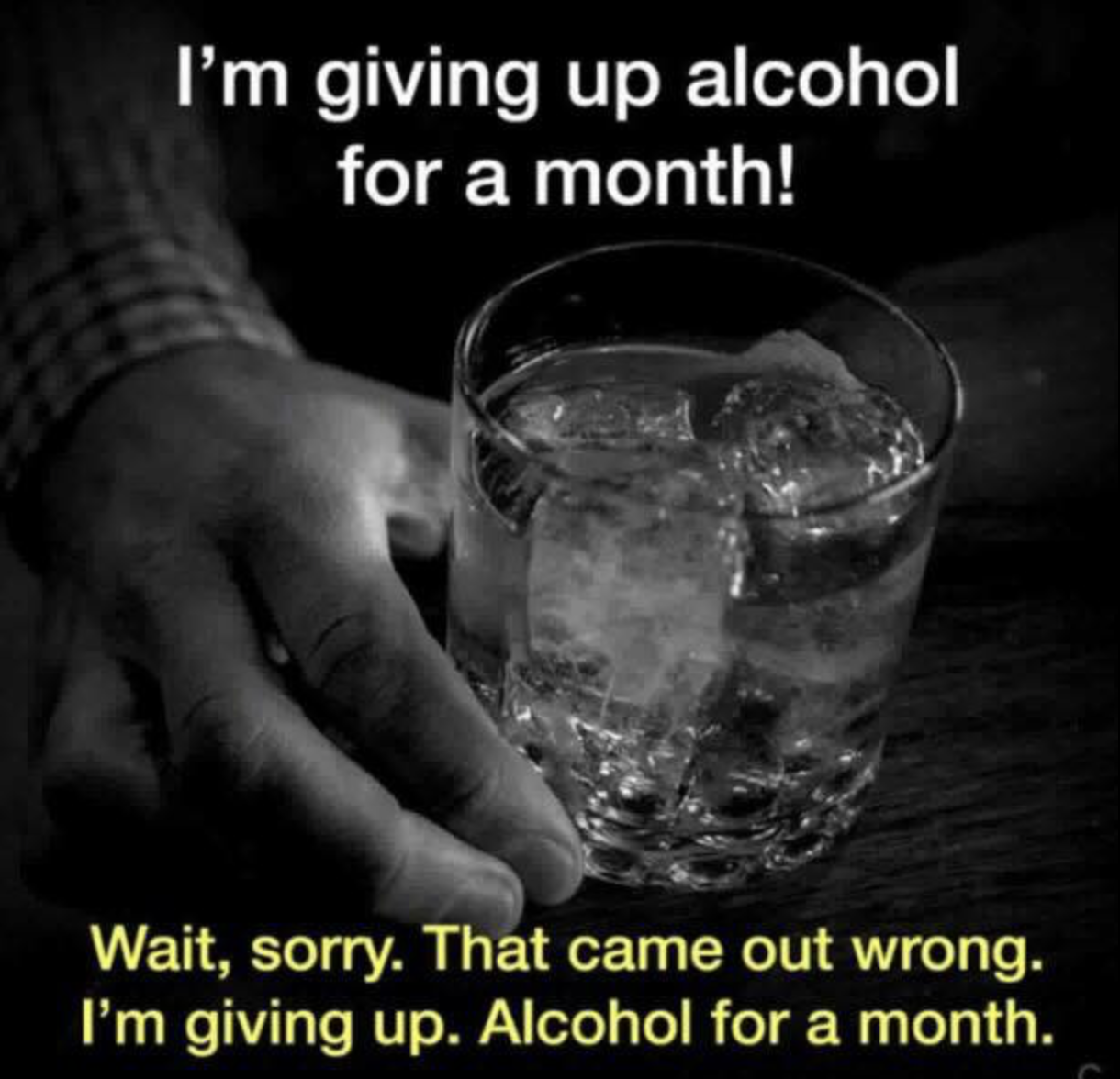 Skip's House of Chaos I'm giving up alcohol for a month