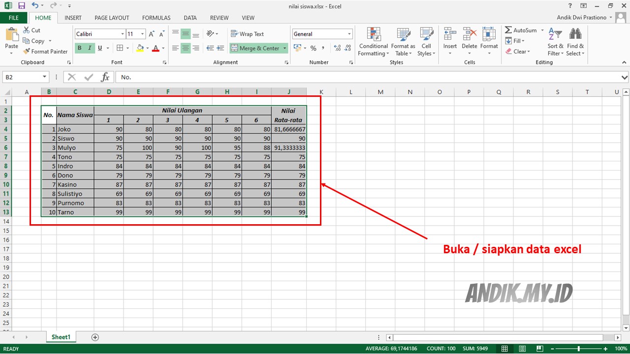 Cara Memasukan Tabel Microsoft Excel Ke Microsoft Word 2013 - Andik.my.id
