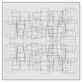 A generative art with rim rectangles.