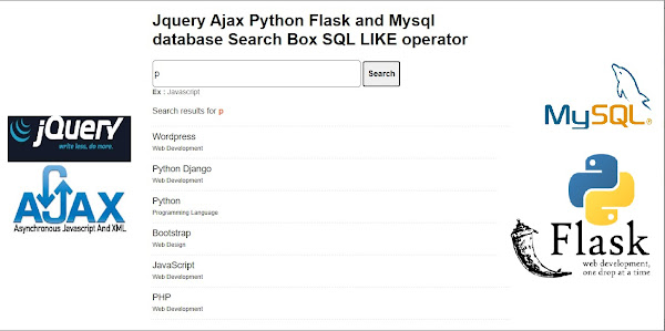 Jquery Ajax Python Flask and Mysql database Search Box SQL LIKE ...