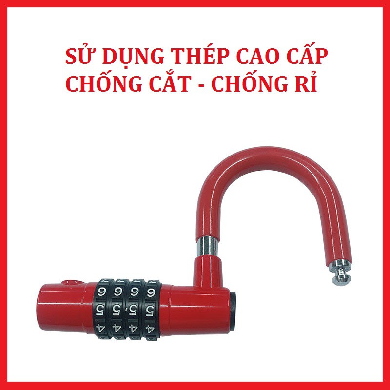 Khóa chữ U 4 mã số bảo mật chống trộm