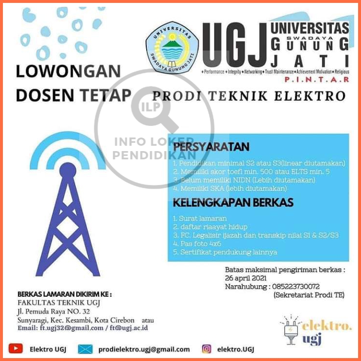 Lowongan Kerja Dosen Teknik Elektro Di Universitas Swadaya Gunung Jati