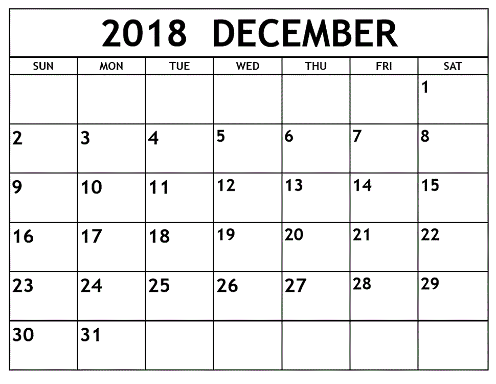 editable calendar december 2019 - photograph regarding Printable Calendar December Pdf identified as editable calendar december 2019 -