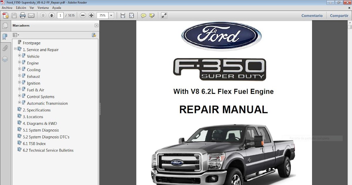 Manuales de Taller de FORD: FORD F-350 con motor flex fuel V8 6.2