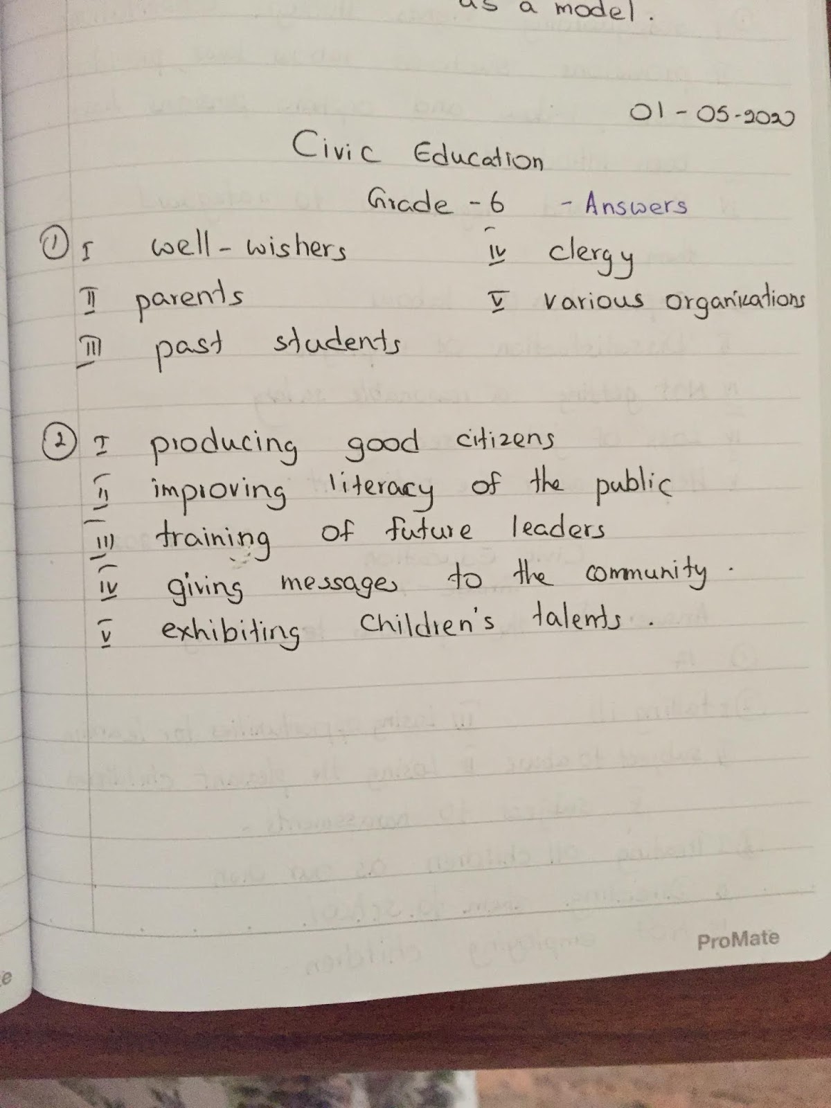 Grade 6Civic Education