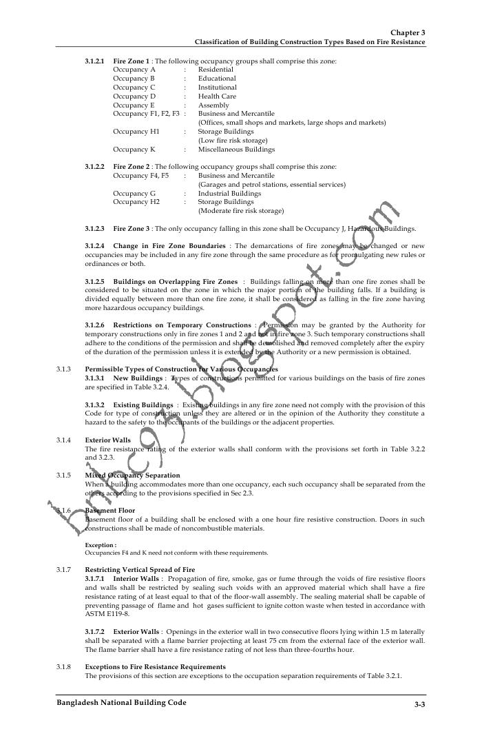 Bangladesh National Building Code: PART THREE: Chapter 3 ...