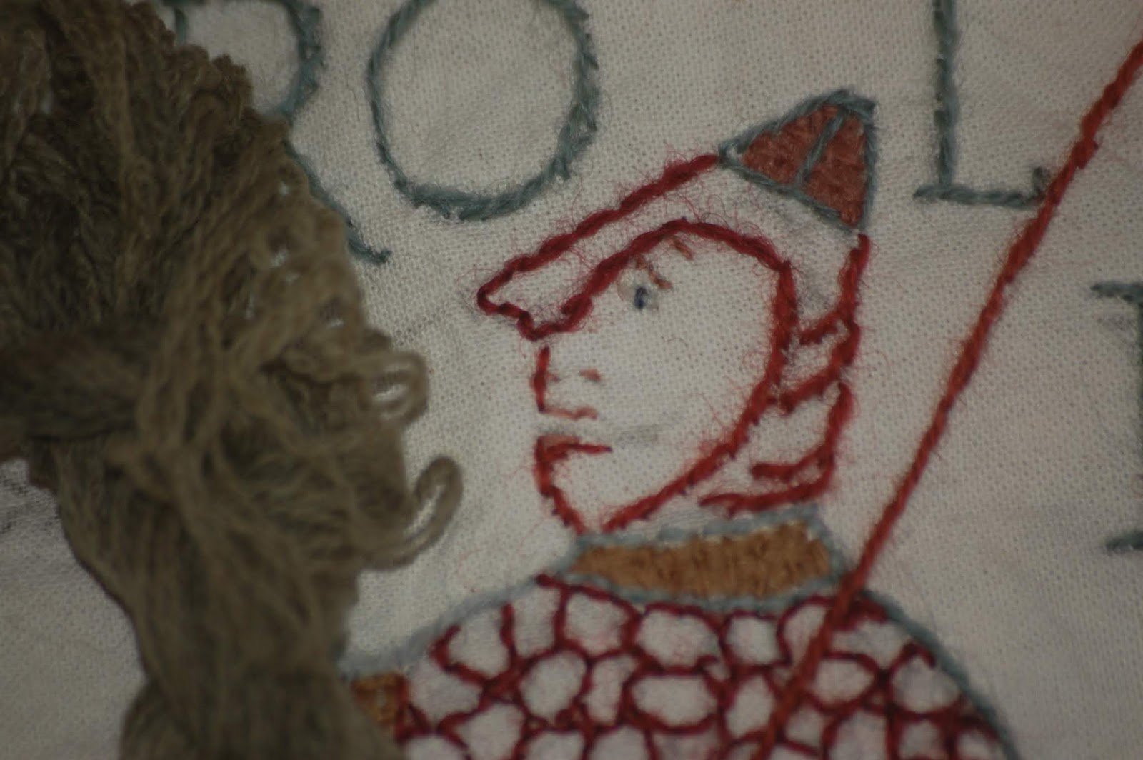 Cornish Needlework Basket Bayeux Tapestry Fun Lion