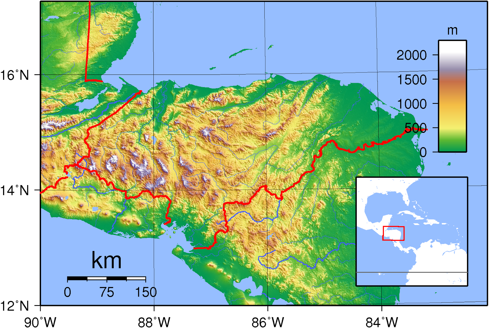 Geografía de Honduras; pais de America Latina