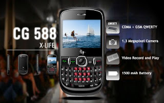 Fly Mobile CG588 dual-mode CDMA/GSM QWERTY phone launched by Tata Indicom