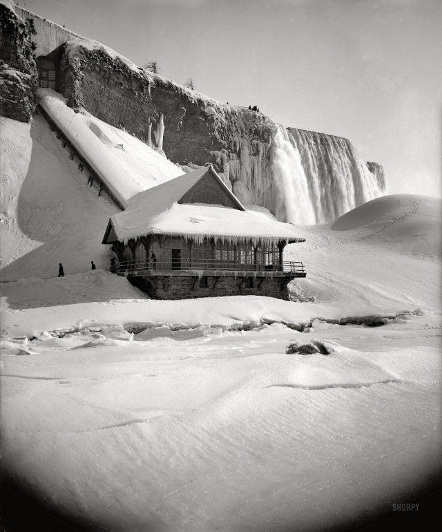 frozen Niagara Falls old photos