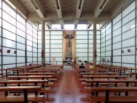 Inside the glass Chiesa di Nostra Signora della Misericordia