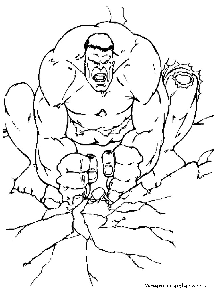 Mewarnai Gambar Hulk - Mewarnai Gambar