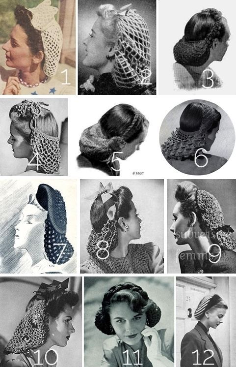 easy make Vintage Crochet pattern How to make a wartime 1940s hair snood easy make Vintage Crochet pattern How to make a wartime 1940s hair snood