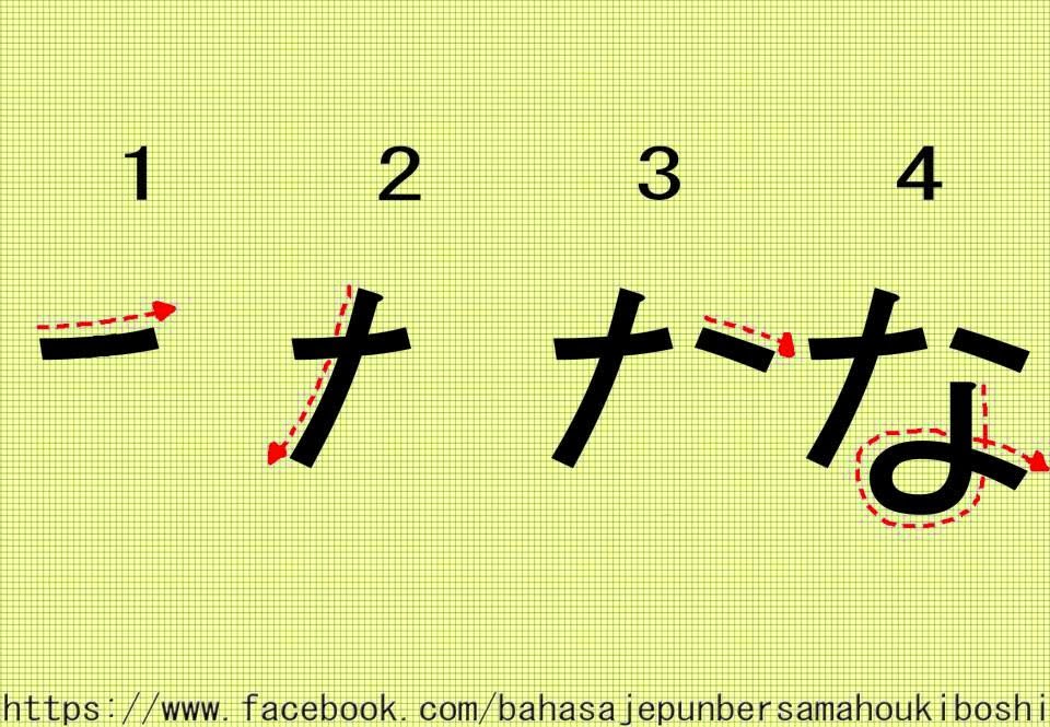 MARI BELAJAR BAHASA JEPUN BERSAMA HOUKI BOSHI CARA MENULIS HIRAGANA NA, NI, NU, NE, NO