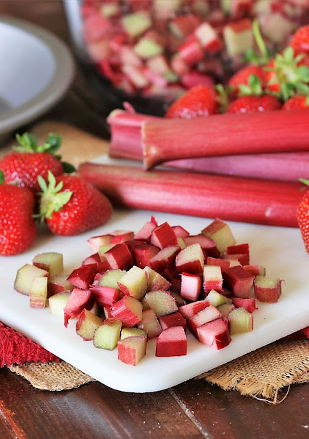 Diced Rhubarb to Make Strawberry Rhubarb Pie Image