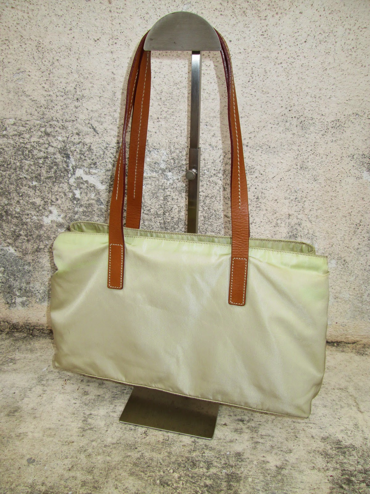 d0rayakEEbaG Authentic PRADA Cream Nylon Shoulderbag(SOLD)