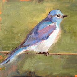 flying blue bird painting 1