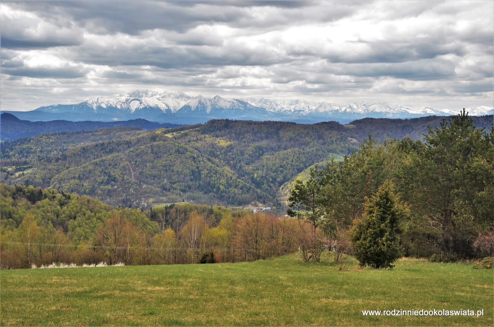 Wieża widokowa na Koziarzu z Tylmanowej Beskid Sądecki z dziećmi