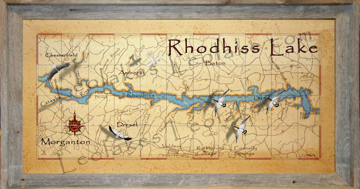 Leo Lakes Rhodhiss Lake Decor Map