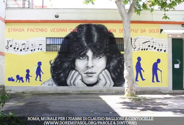 Claudio Baglioni compie 70 anni, i fan gli dedicano un murale