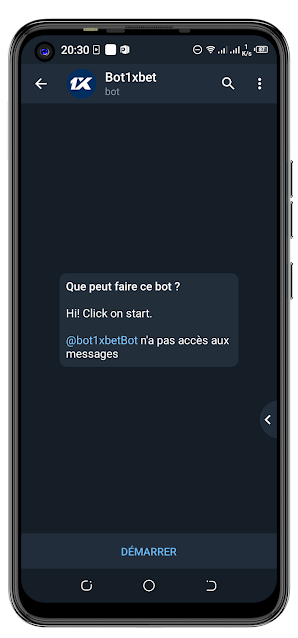 Parier avec Telegram sur 1xbet