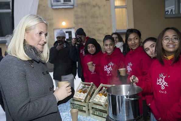 Crown Princess Mette-Marit visited "Our Neighbourhood" (Vårt Nabolag) event held at Dikemark Asylum Centre in Asker