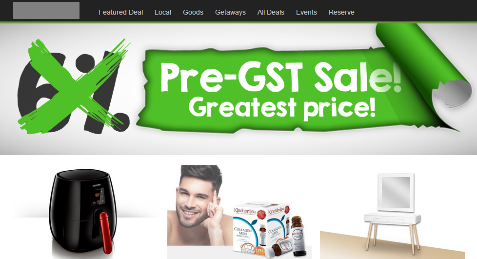 Pre-GST sale by a top e-commerce site in Malaysia