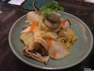 Squid with golden pickled cabbage