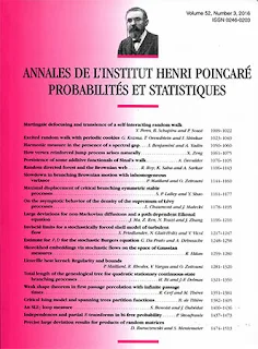 ANNALES DE L INSTITUT HENRI POINCARE-PROBABILITES ET STATISTIQUES