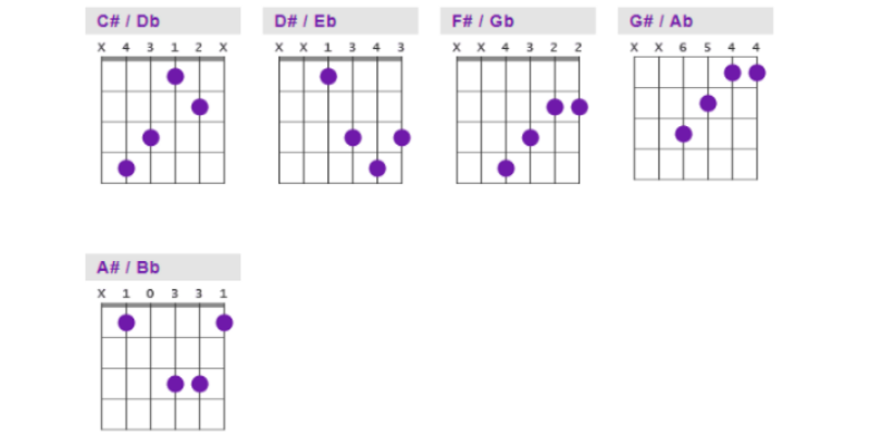 Guitarra para principiantes : Acordes Mayores de Guitarra
