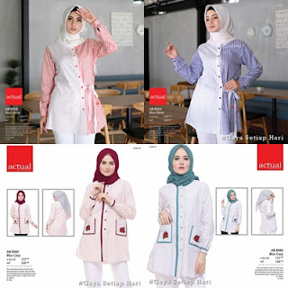 Koleksi Blus Casual Muslimah Actual Basic Terbaru AB 8060 Blus Casy, AB 8064 Blus Dinia