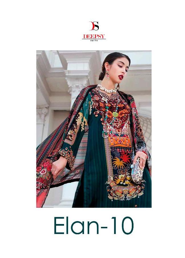 Deepsy Elan 10 Satin Silk Pakistani Suits Collection in Wholesale Rate 