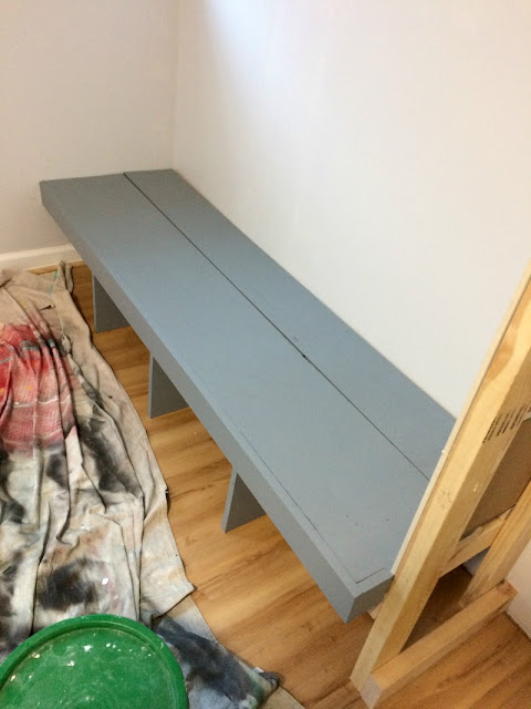 Use scrap wood to build a bench for the mudroom.