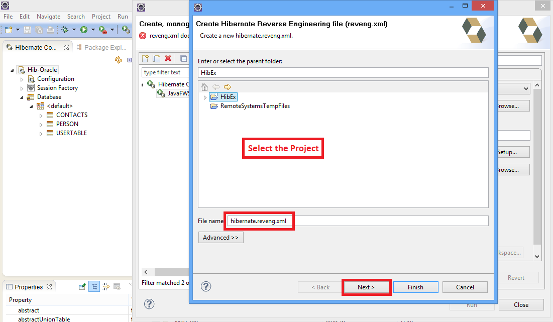 How to Generate HBM(Hibernate Mapping) files and POJO (Model) Classes