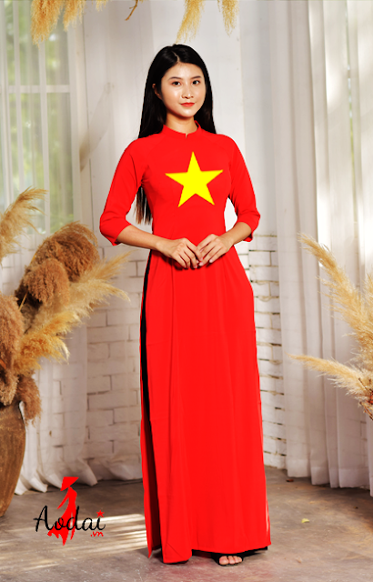 Áo dài cờ đỏ sao vàng đồng phục huyện Thanh Oai