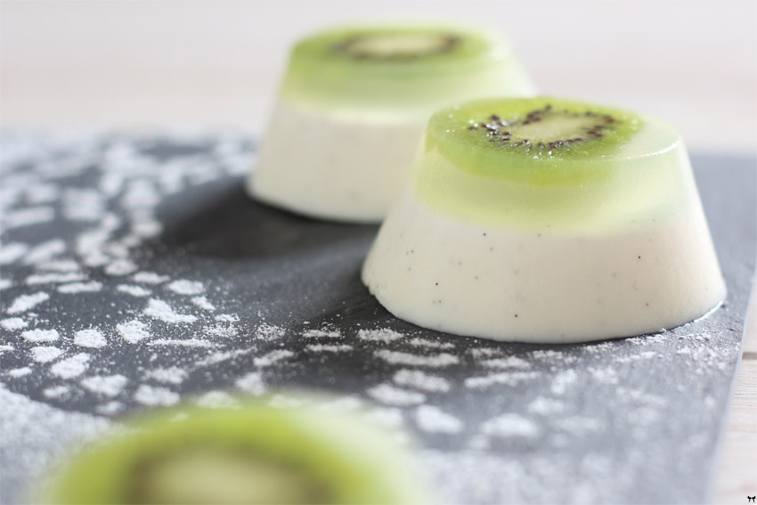 Une touche de rose ENG White chocolate & kiwi Panna Cotta