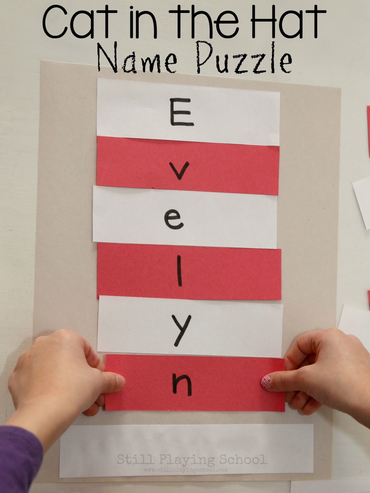 Dr. Seuss Cat in the Hat Name Puzzle Craft | Still Playing ...