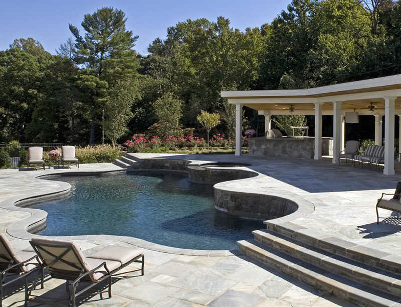 organically curved swimming pool