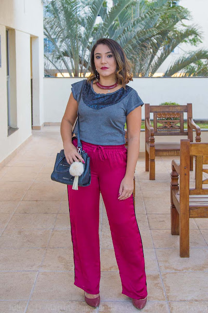 Calça pijama cor vinho: estilo casual , look confortável