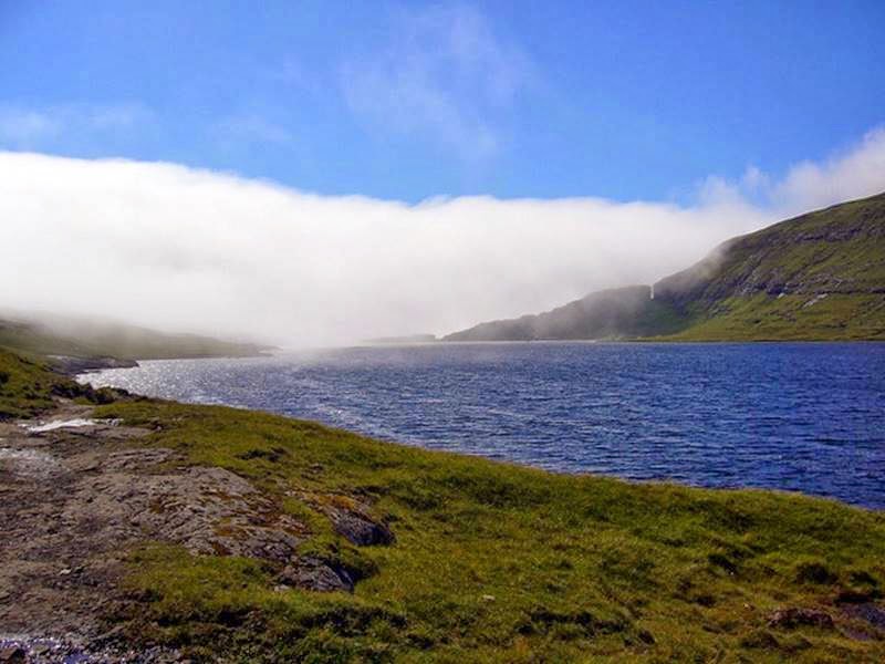 Lake Sørvágsvatn in Faroe Islands