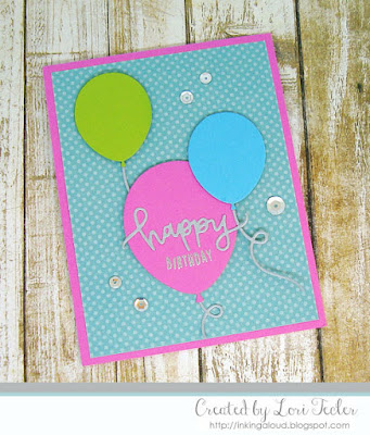 Birthday Balloons card-designed by Lori Tecler/Inking Aloud-stamps and dies from Concord & 9th