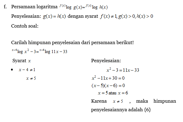 LOGARITMA Persamaan Logaritma Bumi Math
