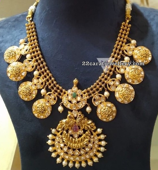 Antique Bottu Necklace Vaibhav Jewellers - Jewellery Designs