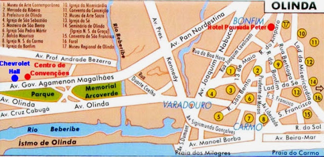 Mapa turístico de Olinda