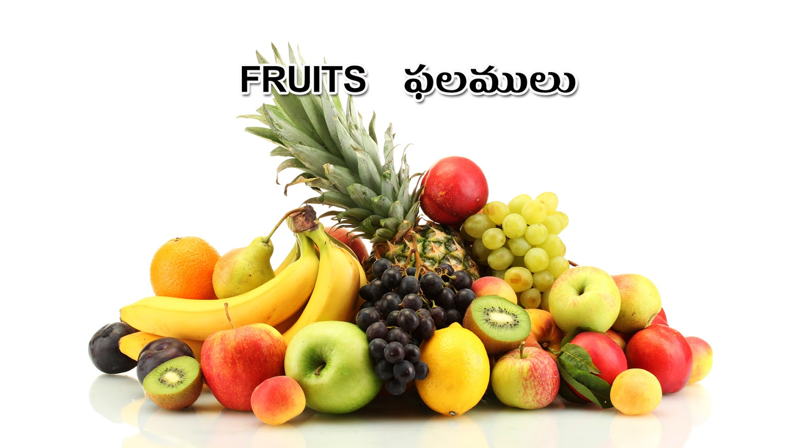 FRUITS PHALAMULU Picture Dictionary English Telugu