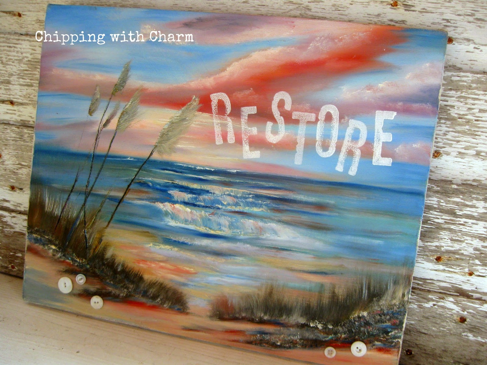 Chipping with Charm: Embellished Thrift Store Art...www.chipping withcharm.blogspot.com