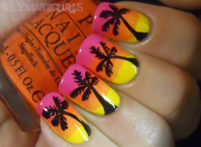 Holy Manicures: Sunset Palm Tree Nails.