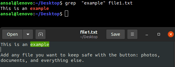 grep command in linux to search words