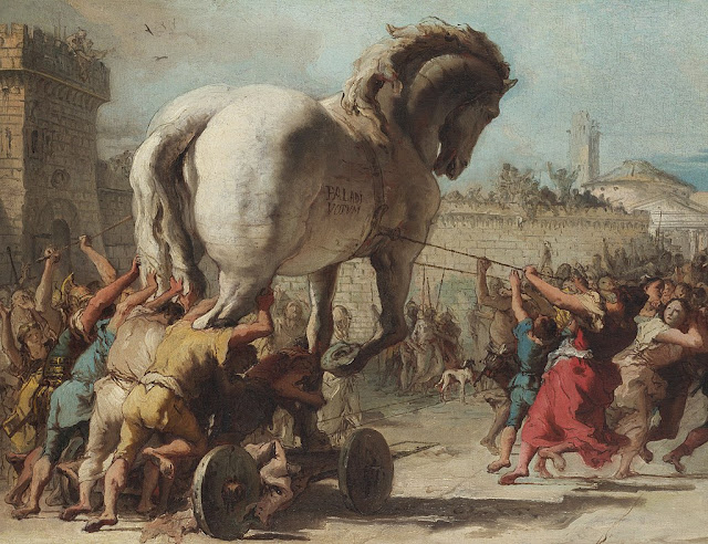 The Procession of the Trojan Horse in Troy by Domenico Tiepolo (1773)